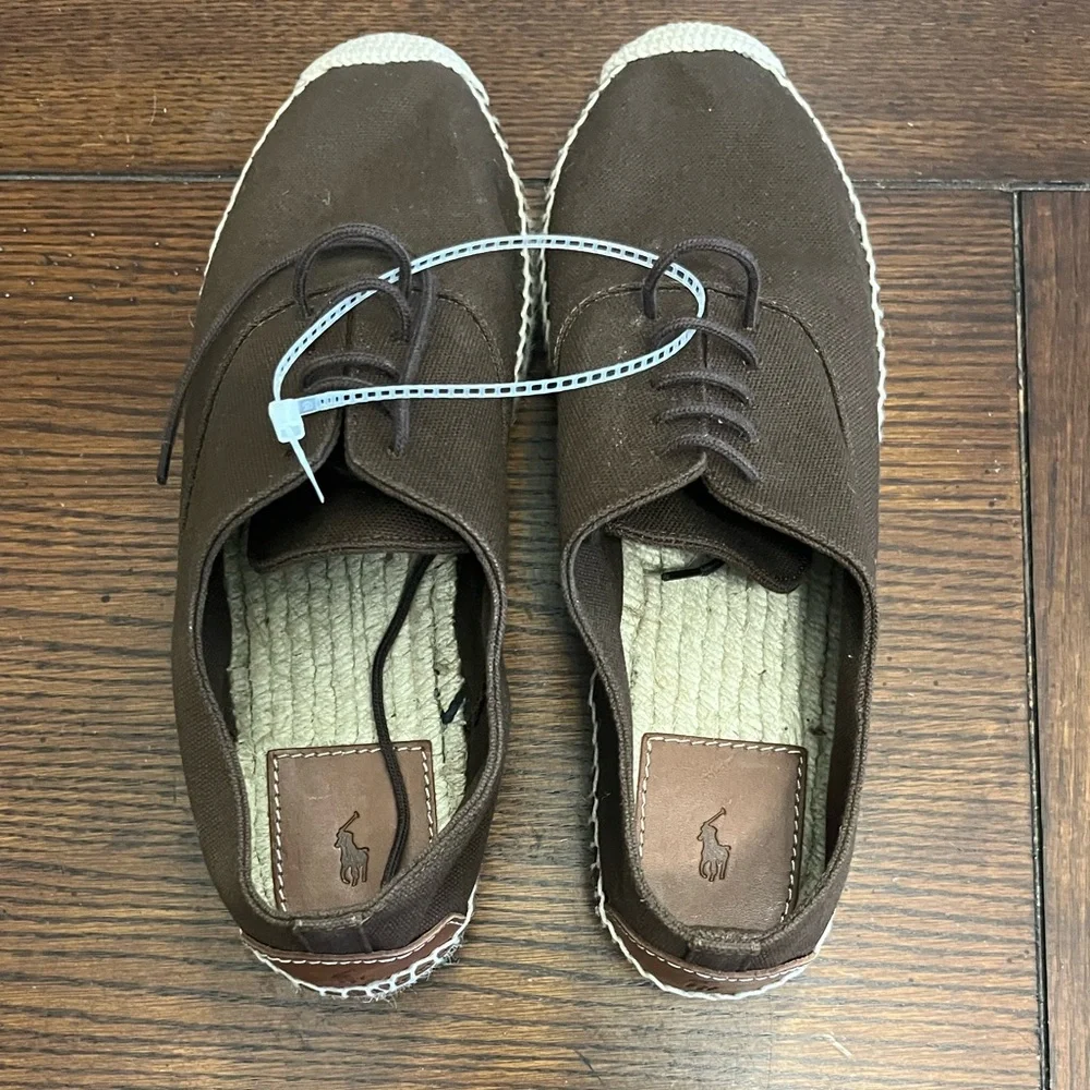 Polo Ralph‎ Lauren canvas lace up espadrilles NEW 10